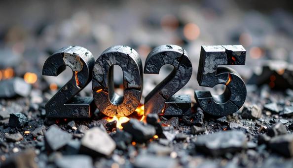 立体 数字 2025 鎮火 炭 立体 数字 2025 鎮火 炭の写真