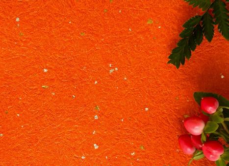 金銀のひかり　紅の実と鮮やかな緑 正月,背景,年賀状の写真素材