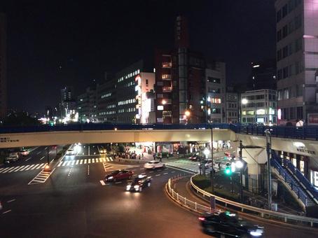 夜の飯田橋 歩道橋(2015年) 夜の飯田橋 歩道橋(2015年)の写真