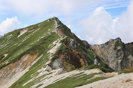 唐松岳を登る 唐松岳を登る 登山,山登り,唐松岳の写真素材