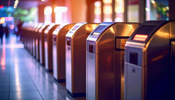 駅の改札口 駅の改札口の写真