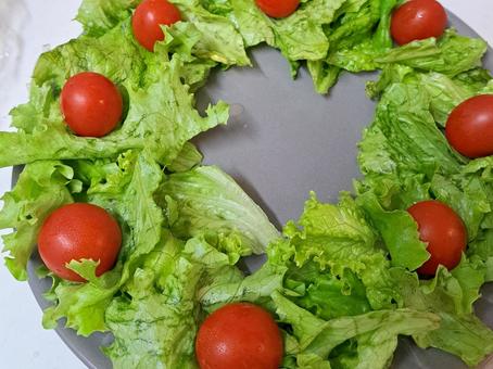 リースサラダ リースサラダ サラダ,リース,リースサラダの写真素材