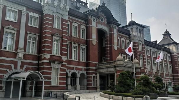 東京駅丸の内口側駅舎 東京駅丸の内口側駅舎 東京駅,正面,丸の内口の写真素材