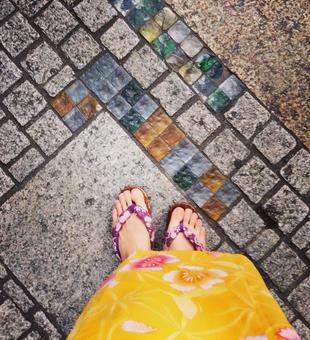 Photo, yukata, geta, summer, 
