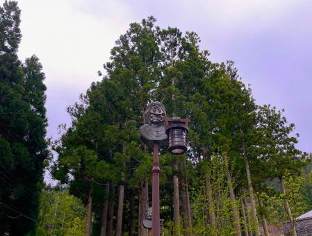 なまはげ館前の街頭 なまはげ館前の街頭の写真