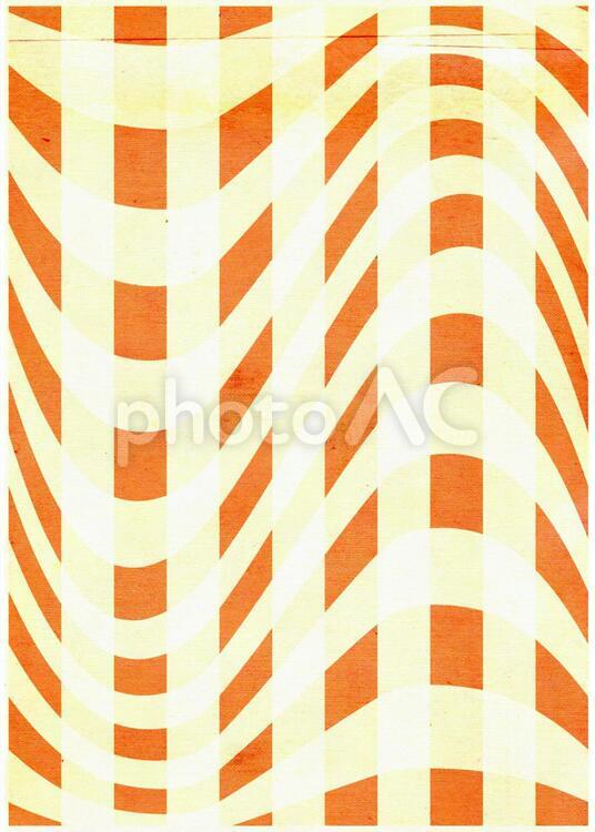 グランジ系テクスチャ　変形チェック　オレンジ テキスタイル,グラフィック,デザインの写真素材
