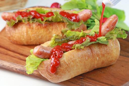 ホットドッグ ホットドッグ ホットドッグ,ソーセージ,パンの写真素材
