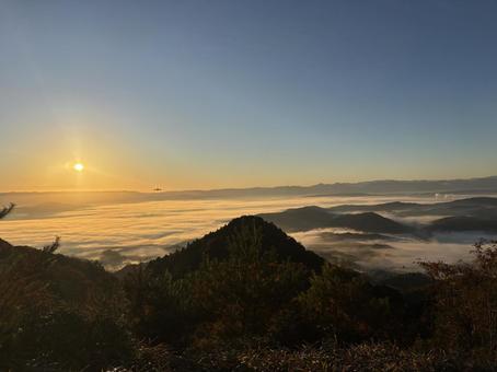 雲海 風景,幻想的,山の写真素材