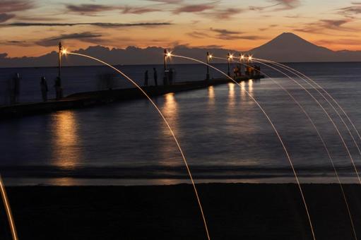 Photo, haruoka pier, pier, sunset sky, 