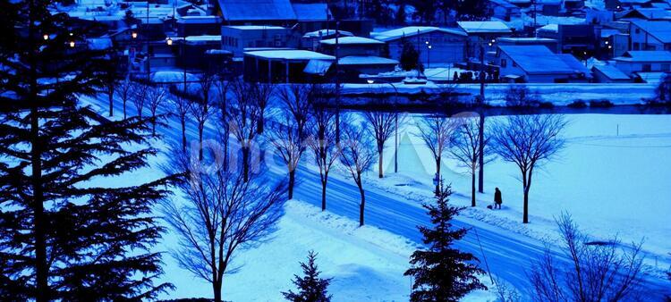 美しい雪国の風景、雪景色 冬,風景,雪景色の写真素材