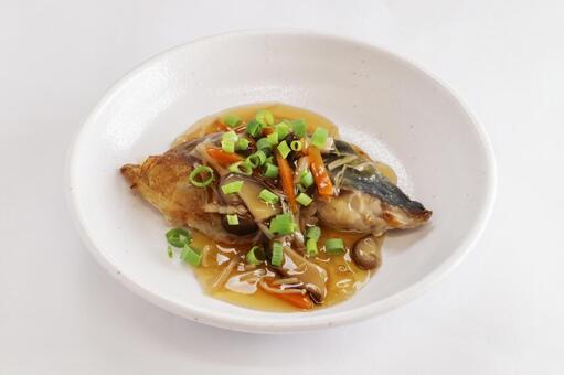 焼き鯵きのこあんかけ 主菜,惣菜,食事の写真素材