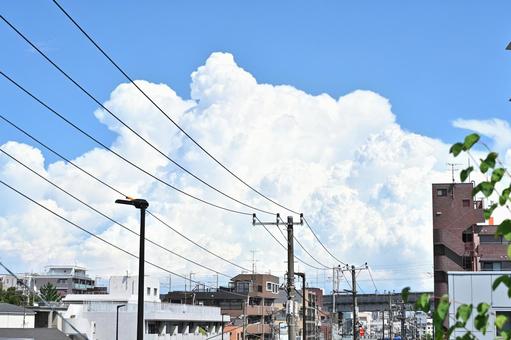 Huge summer cumulonimbus clouds cover the city of Tokyo, JPG