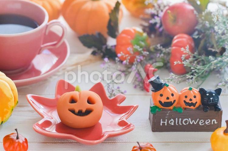 和風ハロウィンティータイム ハロウィン,ティータイム,お茶時間の写真素材