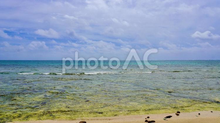 沖縄県うるま市津堅島のクワーチン浜 クワーチン浜,浜,海の写真素材