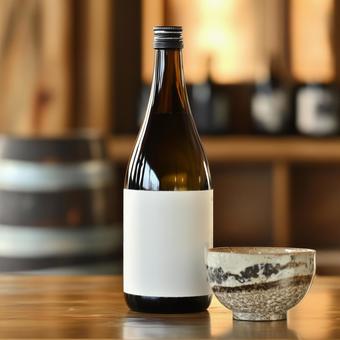 モックアップ日本酒無地ラベル モックアップ日本酒無地ラベルの写真