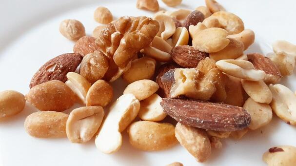 ４種ミックスナッツ・1 ミックスナッツ,ナッツ,くるみの写真素材