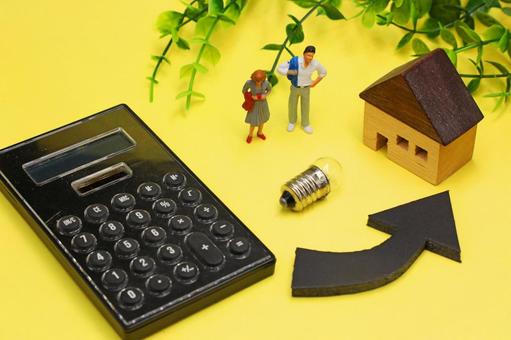 値上がりする電気代のイメージ 電気代,電気,豆電球の写真素材