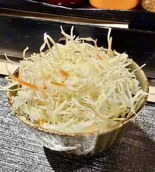 千切りキャベツ　ミニサラダ 箸,掴む,千切りの写真素材