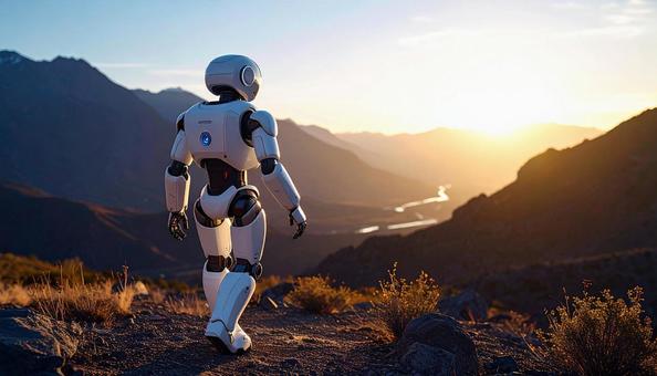 二足歩行のロボットの写真