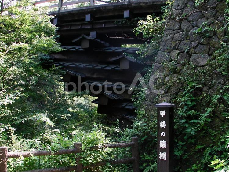 猿橋 猿橋,木造,橋の写真素材