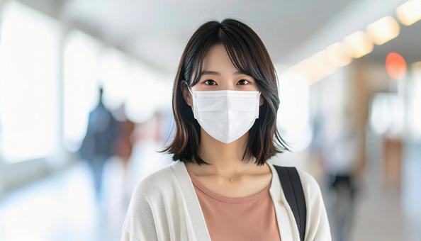 マスクをつける人 マスクをつける人の写真