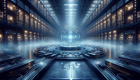 未来的大規模量子コンピュータ施設の冷却室 未来的大規模量子コンピュータ施設の冷却室の写真
