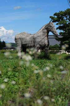 藁で作られた馬 藁で作られた馬 馬,藁細工,たくみの里の写真素材