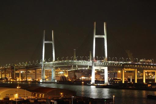 ベイブリッジ ベイブリッジ 夜景,ベイブリッジ,横浜の写真素材