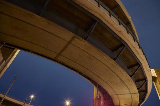 千本松大橋　めがね橋　夜景 千本松大橋,めがね橋,大正の写真素材