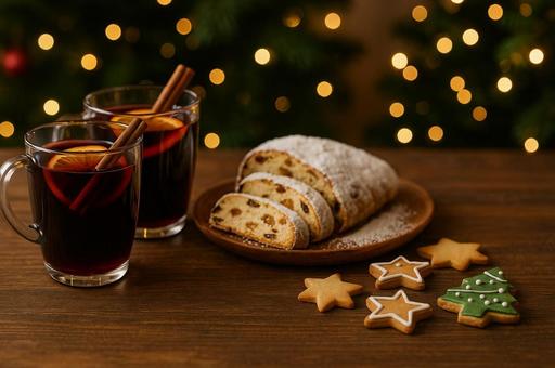 ホットワイン・シュトーレン・クッキー ホットワイン・シュトーレン・クッキーの写真