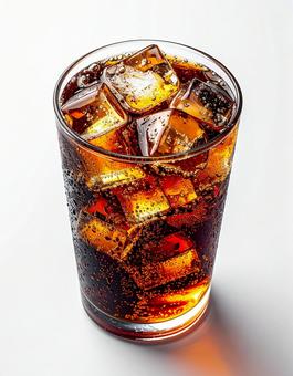 氷と泡の冷たいコーラ 氷と泡の冷たいコーラの写真