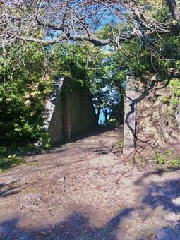 友ヶ島 第三砲台跡前の通路 友ヶ島,壕跡,島の写真素材