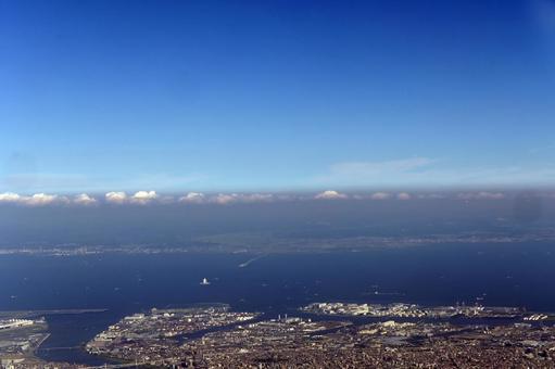 東京湾遠望 海ほたる、木更津方面 東京湾遠望 海ほたる、木更津方面の写真