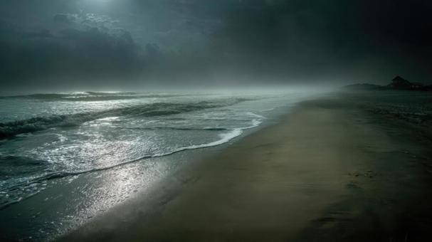 夜の砂浜 夜の砂浜の写真