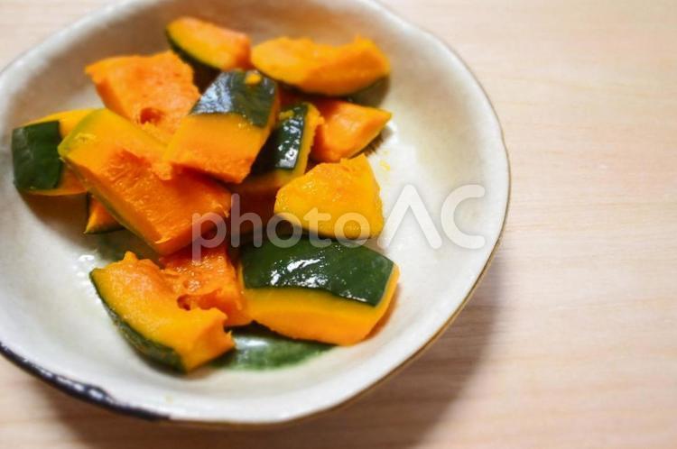 かぼちゃの煮物　和食　黄色　 かぼちゃの煮物,南瓜,煮物の写真素材