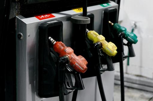 Photo, gas station, self stand, filling nozzle, 