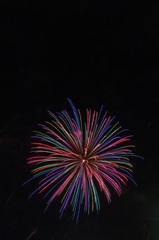 A simple single firework bursting into the night sky, fireworks, night sky, festival, JPG