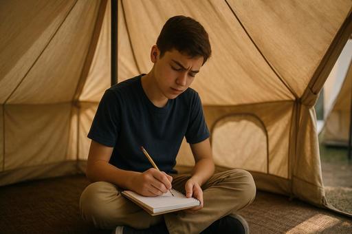 キャンプでの日記帳作成 キャンプでの日記帳作成の写真