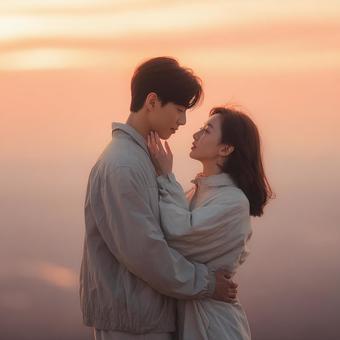 夕暮れのロマンチックな時間 夕暮れのロマンチックな時間の写真