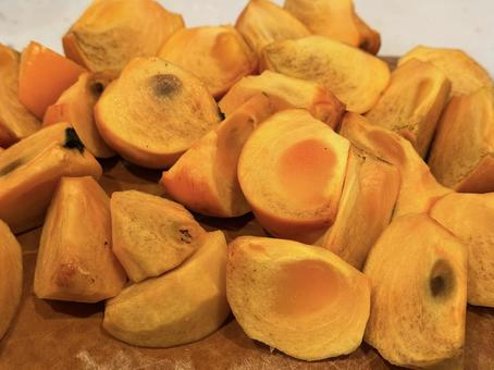 秋の果物　カットされた柿 柿,かき,秋の写真素材