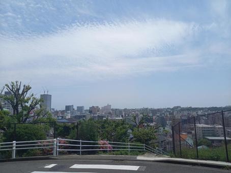 高台からの風景 高台からの風景 青空,高台,夏空の写真素材