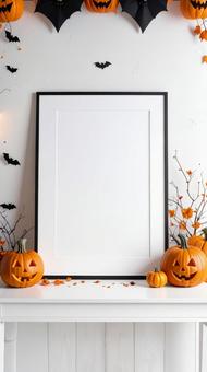 ハロウィンの飾りのフレーム ハロウィンの飾りのフレームの写真