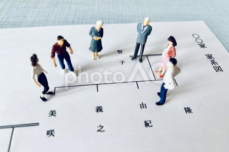 遺産相続について話し合う家族 相続,遺産相続,家系図の写真素材