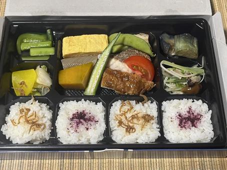 Photo, box lunch, rice, bento, 