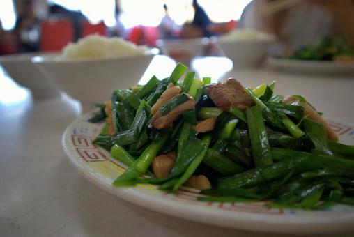 中華料理店「二軒目飯店」のニラ肉炒め 中華料理,炒め物,ニラ肉の写真素材