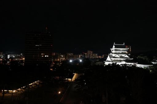 北九州の小倉城の夜景 北九州の小倉城の夜景 北九州,小倉,夜景の写真素材