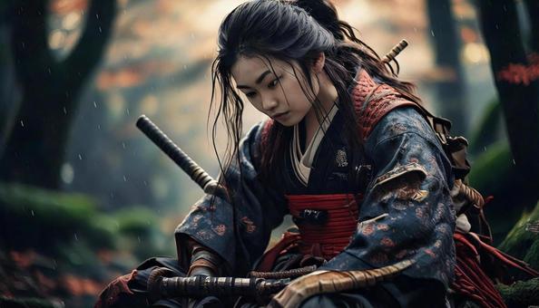 Image of a defeated warrior from the Sengoku period, people, japan, japanese style, JPG