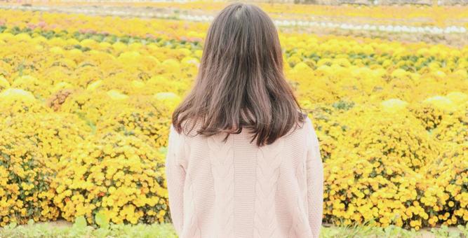 Autumn flowers and women Autumn flowers and women