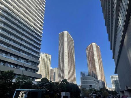 武蔵小杉タワーマンション　晴天 武蔵小杉,タワーマンション,タワマンの写真素材