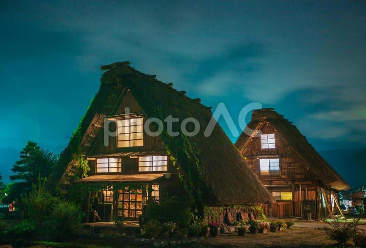 岐阜県　白川郷の風景　 白川郷,岐阜県,風景の写真素材